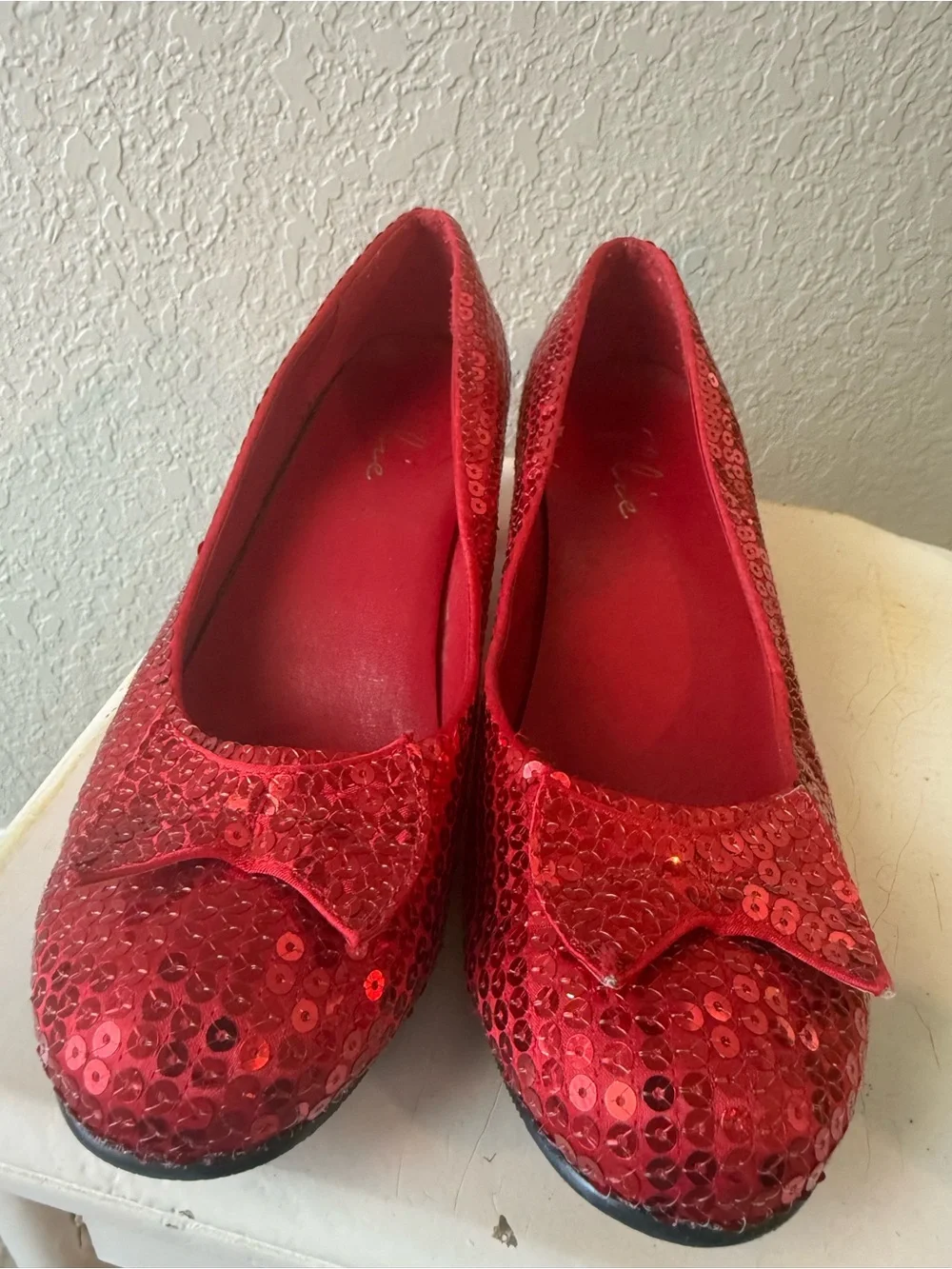 Ellie Red Sequin Low Heel Women's Dress Pumps - Halloween Dorothy shoes